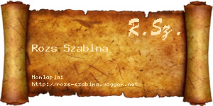 Rozs Szabina névjegykártya